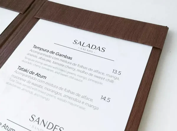 LEN18MD Ementa Sintetica Matte Diptica madeira Ementa Sintética Mate Díptica madeira