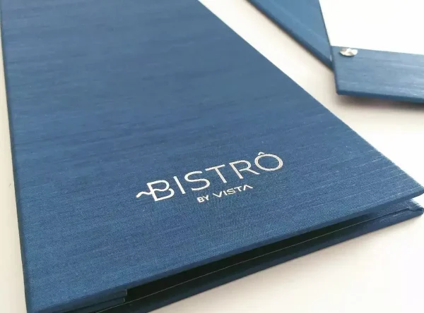 LEN19 Ementa em tela azul royal Ementa em tela azul royal